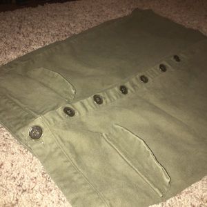 Zara khaki midi skirt